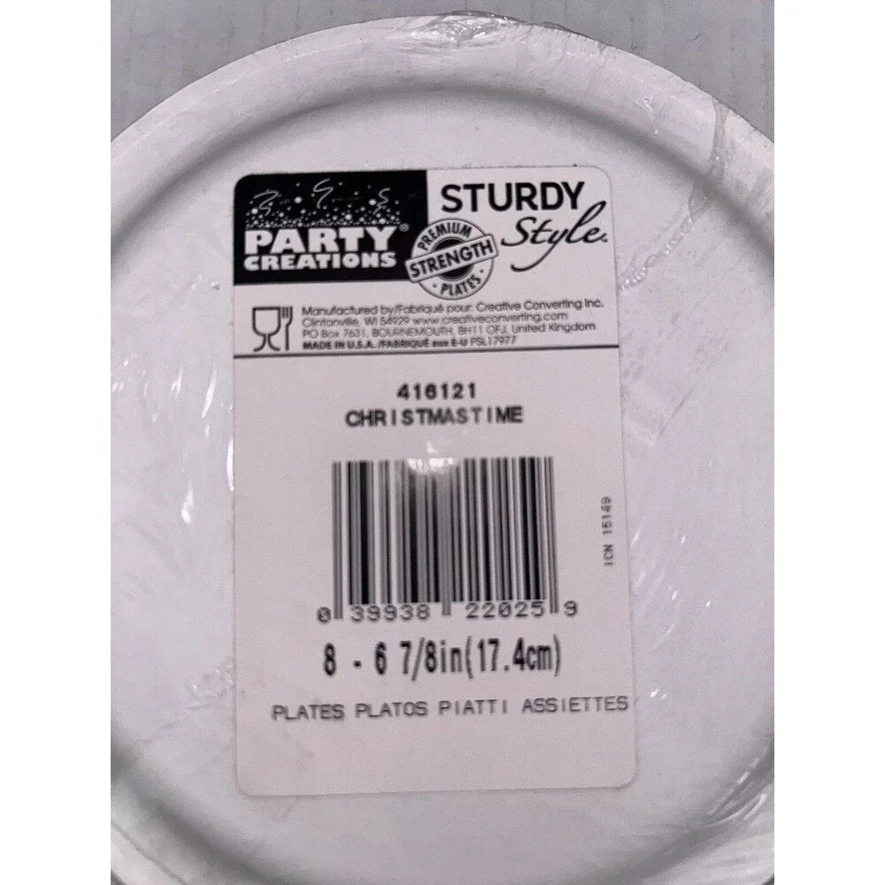 Christmas Poinsetta paper plates 8 packages
